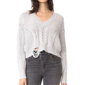 Wildfox Nancy Cropped Grey Sweater